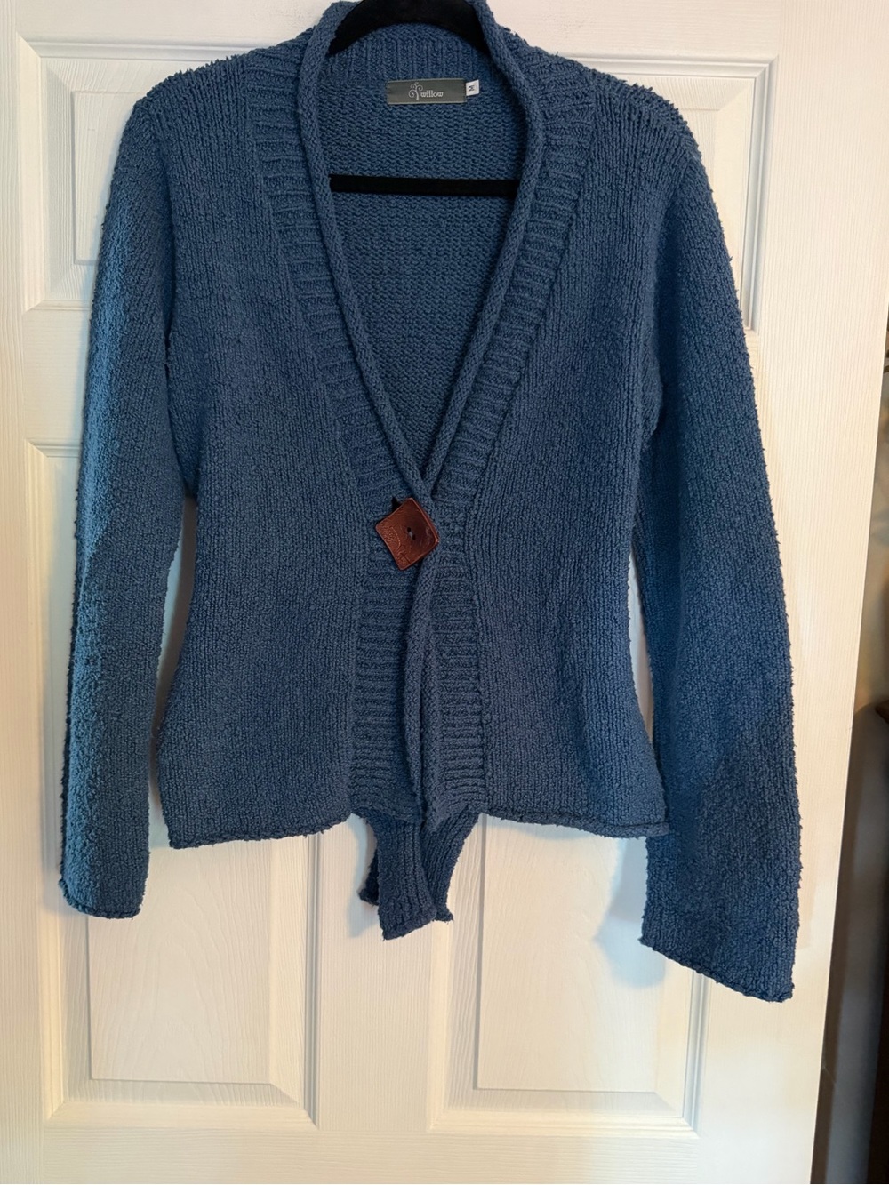 Women's Willow Boho Blue Knit Sweater Cardigan Sz Medium